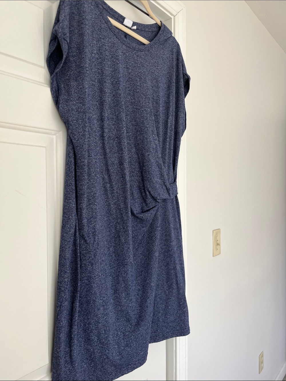 Casual Heather Navy Short-Sleeve Women’s Dress